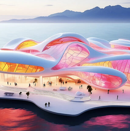 Luca Curci Architects представили футуристический проект плавучего музея стекла