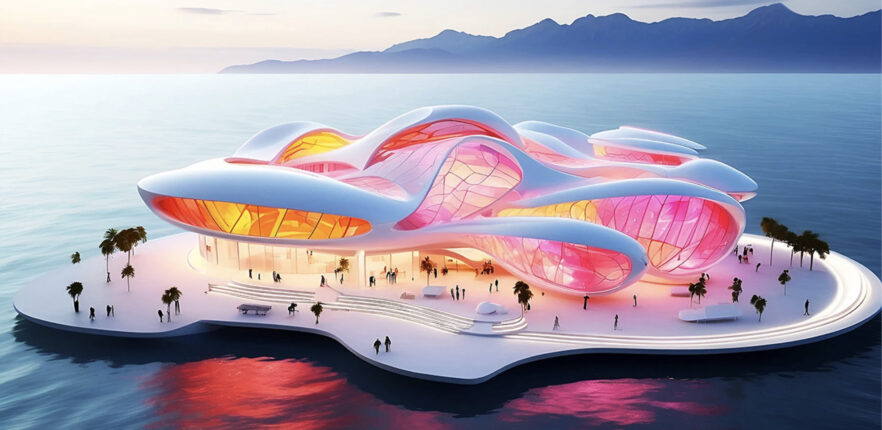 Luca Curci Architects представили футуристический проект плавучего музея стекла